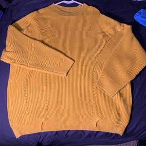Womens cowl neck mustard yellow sweater